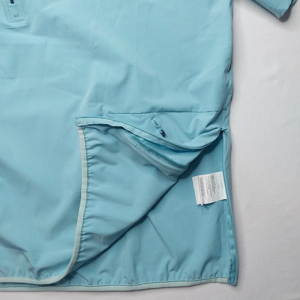 Under Armour Storm Golf Pullover Large Half Zip Short Sleeve Top Light Blue
